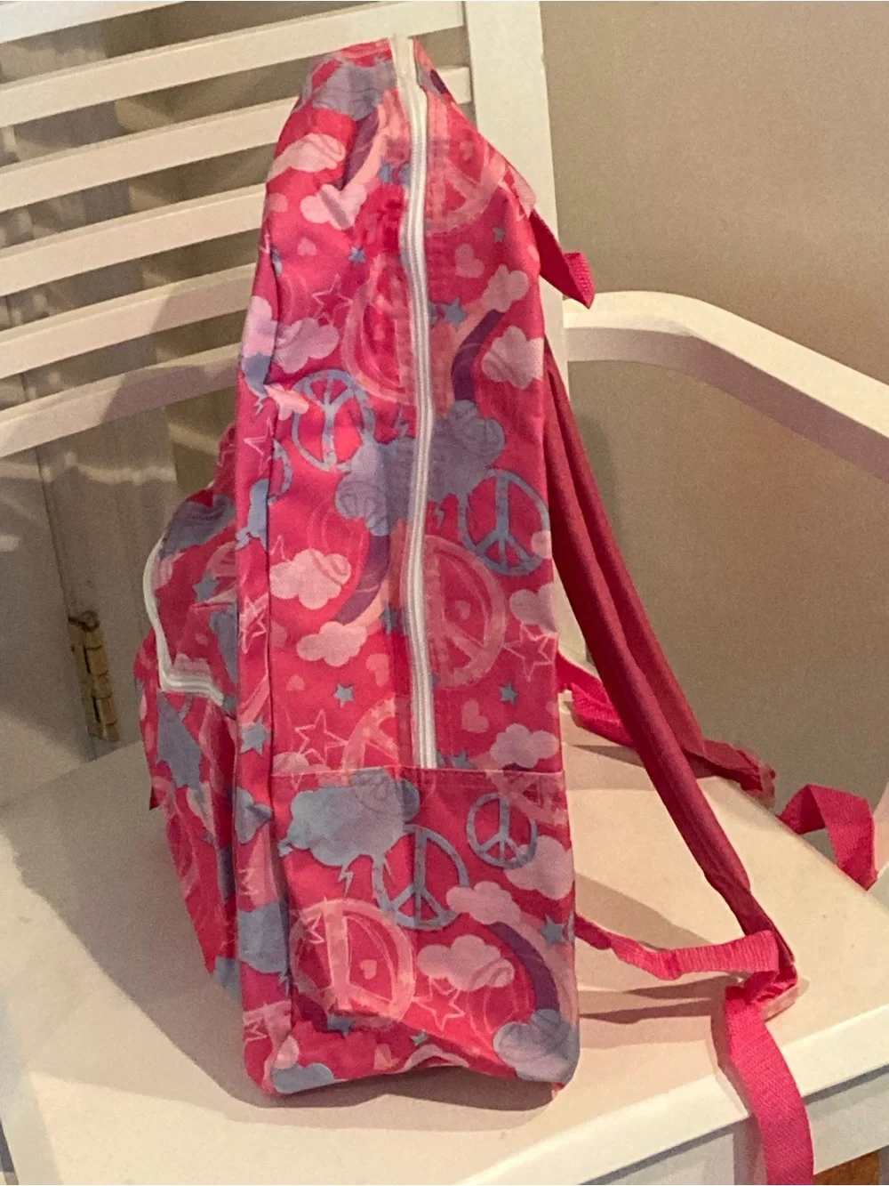 Kids Pink Peace Signs & Sky Backpack